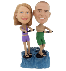 Figuras personalizadas de pareja esqui acuatico