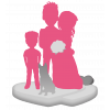 Figurine personnalisée de mariage (100%) + 1 enfant + 1 animal