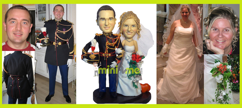 Figurine totalmente personalizzate di matrimonio